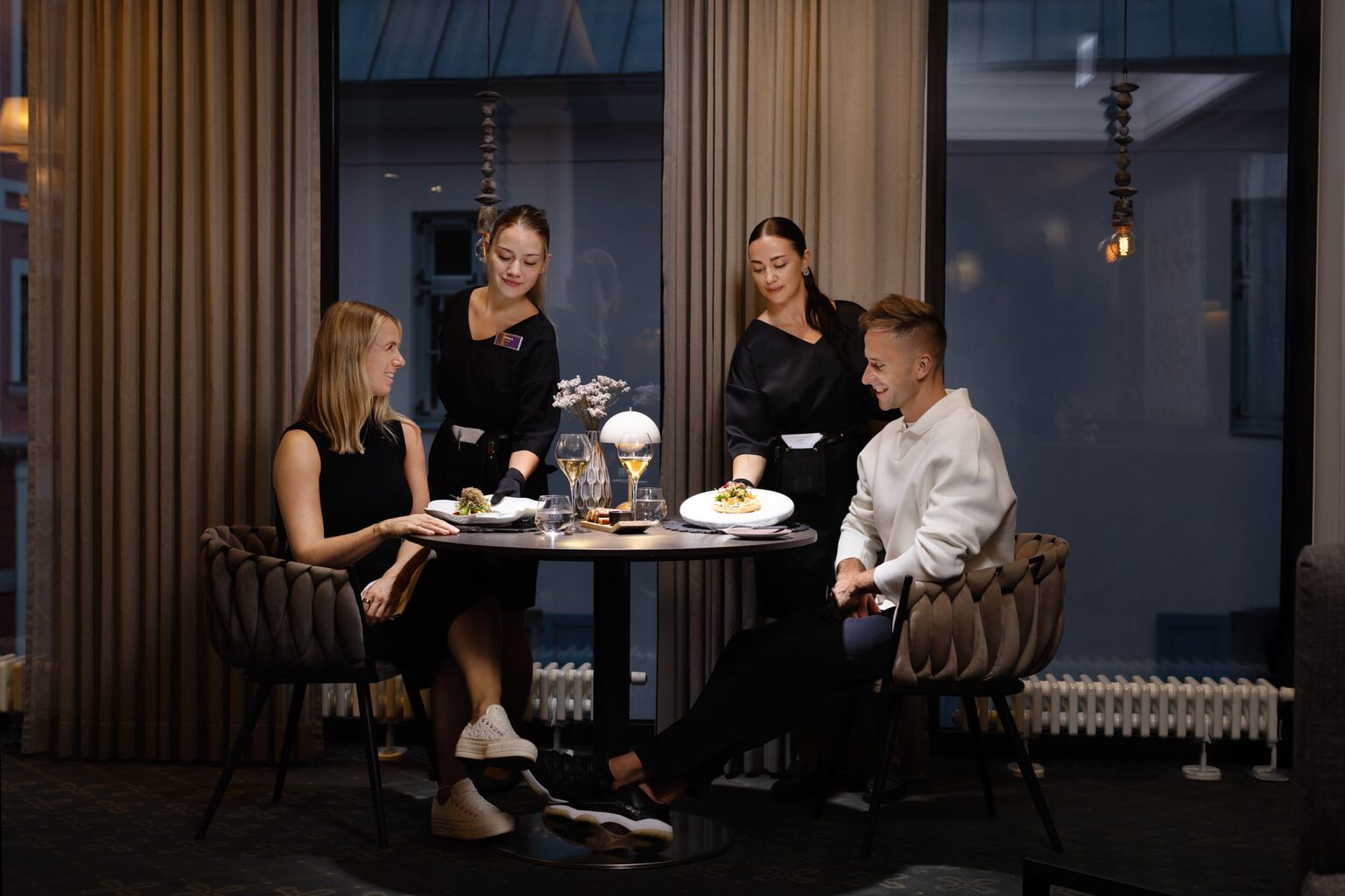 Lydia Hotel, at the table