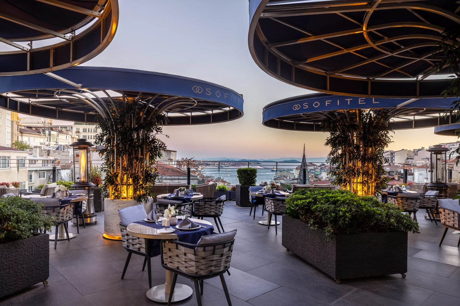Sofitel Istanbul Taksim, at the table
