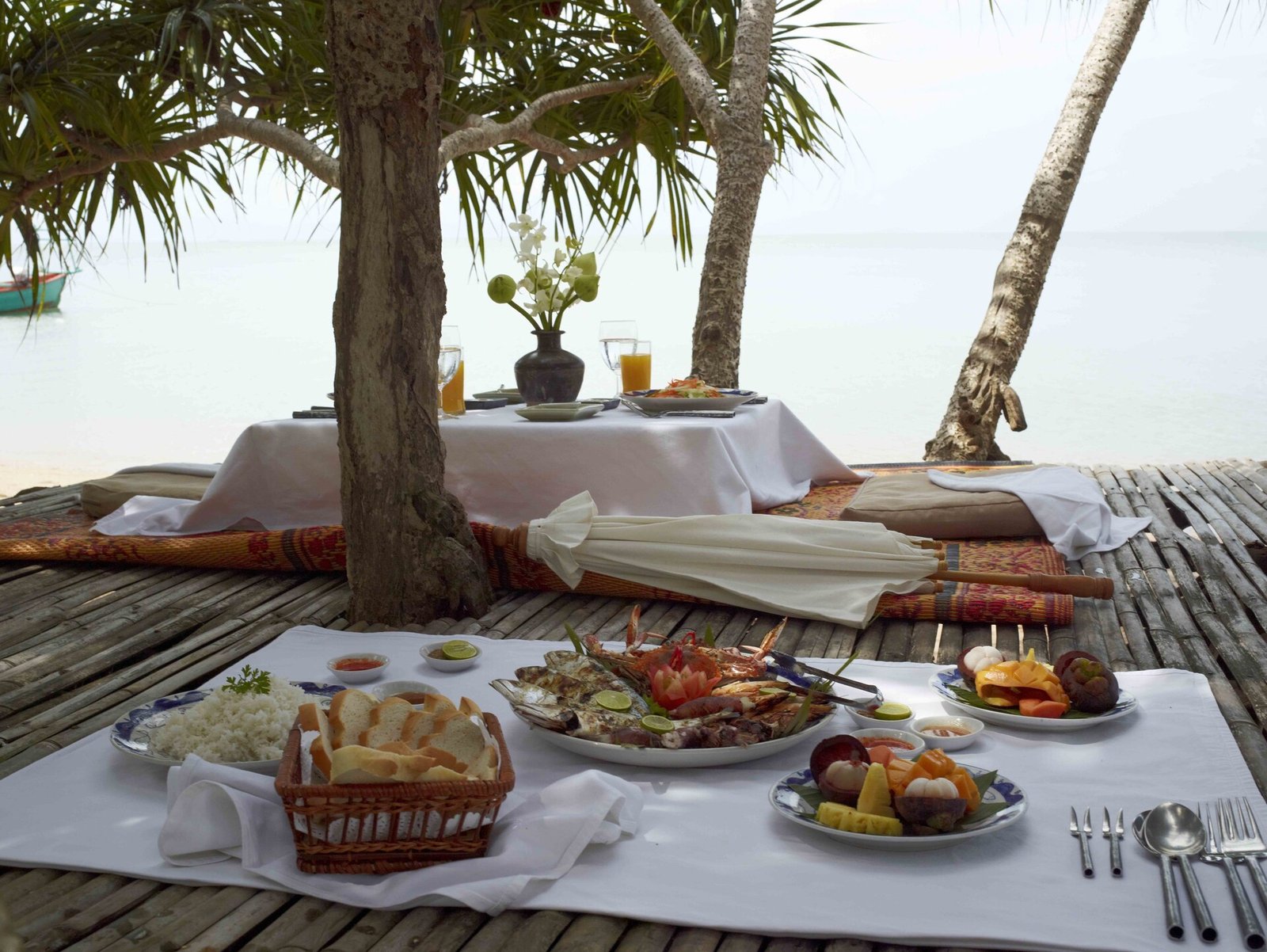 Knai Bang Chatt Resort in Kep, at the table