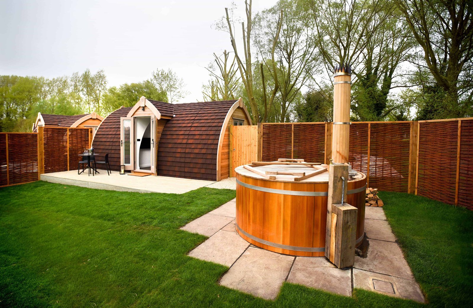 Tuddenham Mill, the hot tubs