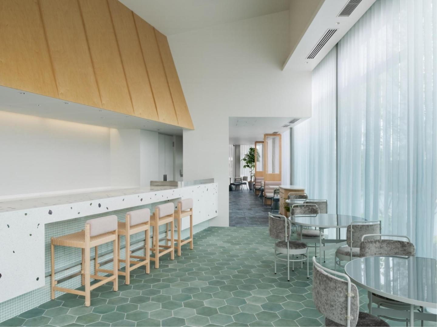 Itomachi Hotel 0, reception cafe