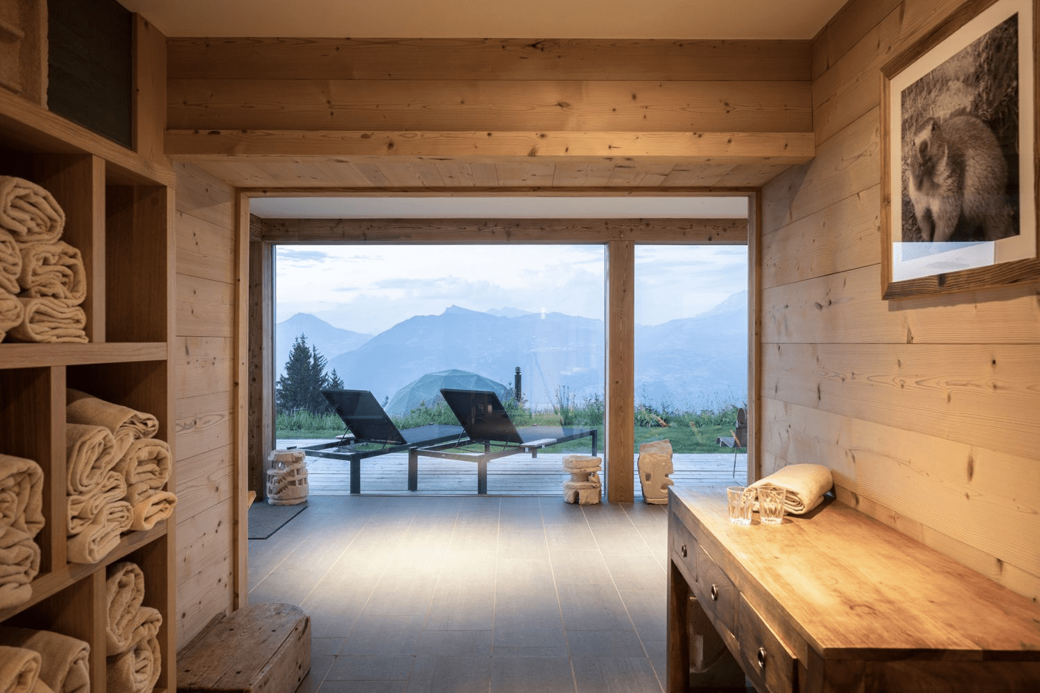 Whitepod Original, the spa and gym