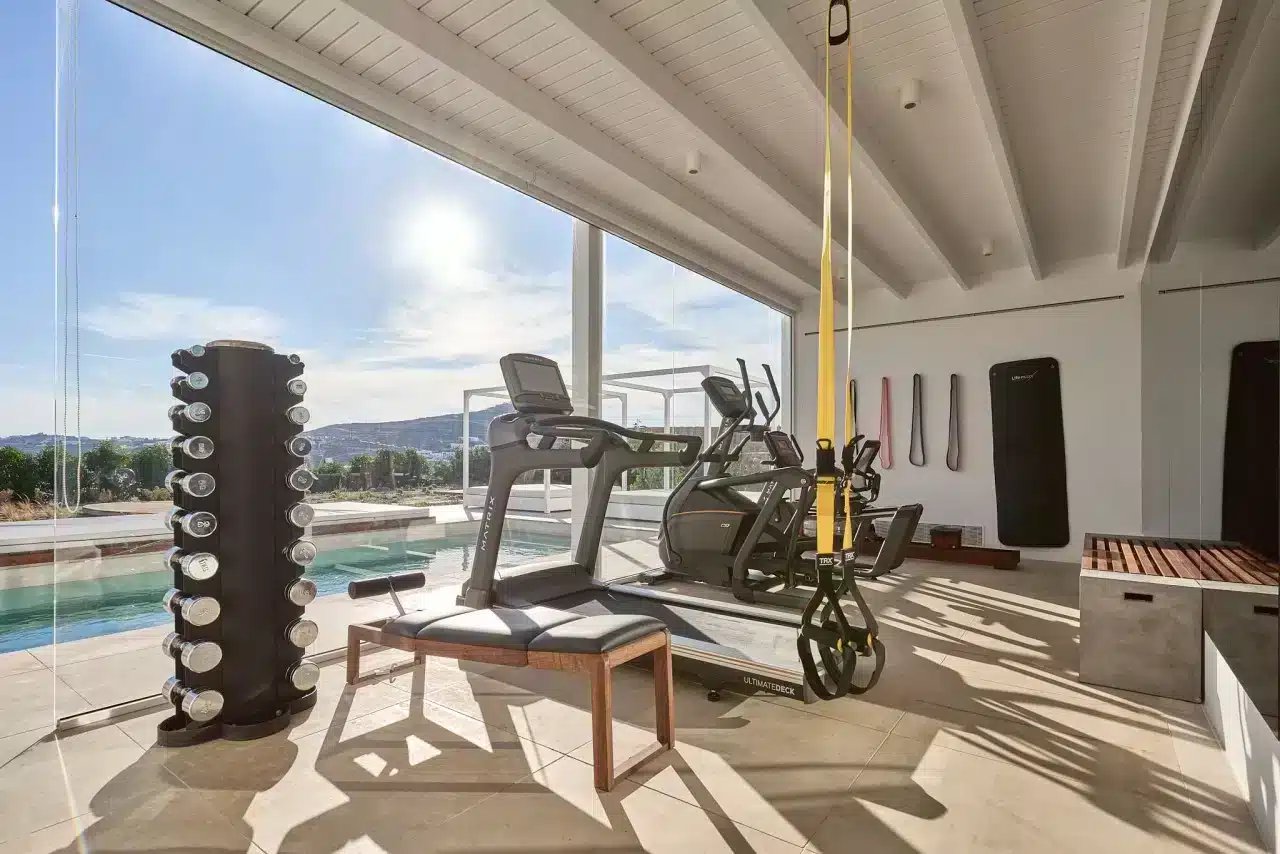 Once in Mykonos, Designed For Adults, the gym