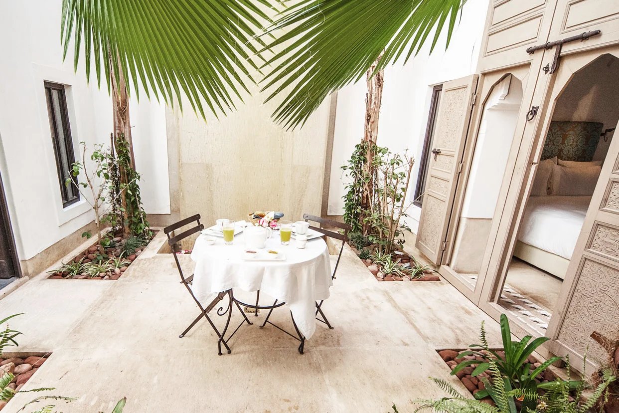 Riad Jaaneman, courtyard patio & bhou