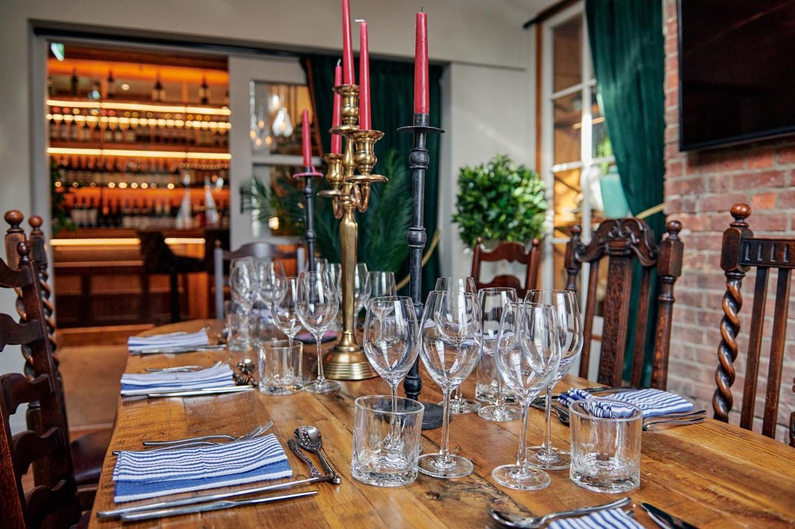 The Hare & Hounds, at the table