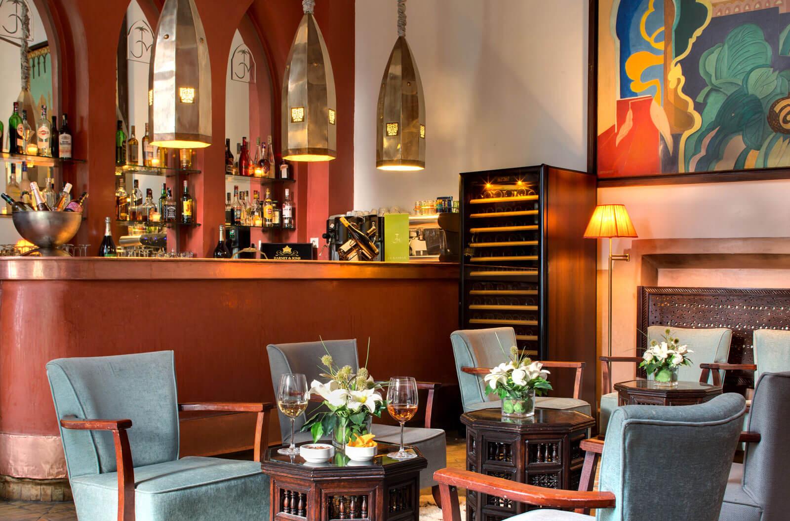Les Jardins de la Medina, the bar and lounge
