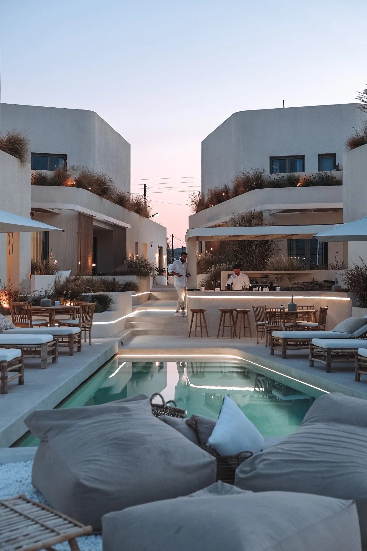 White Pebble Suites, at the table