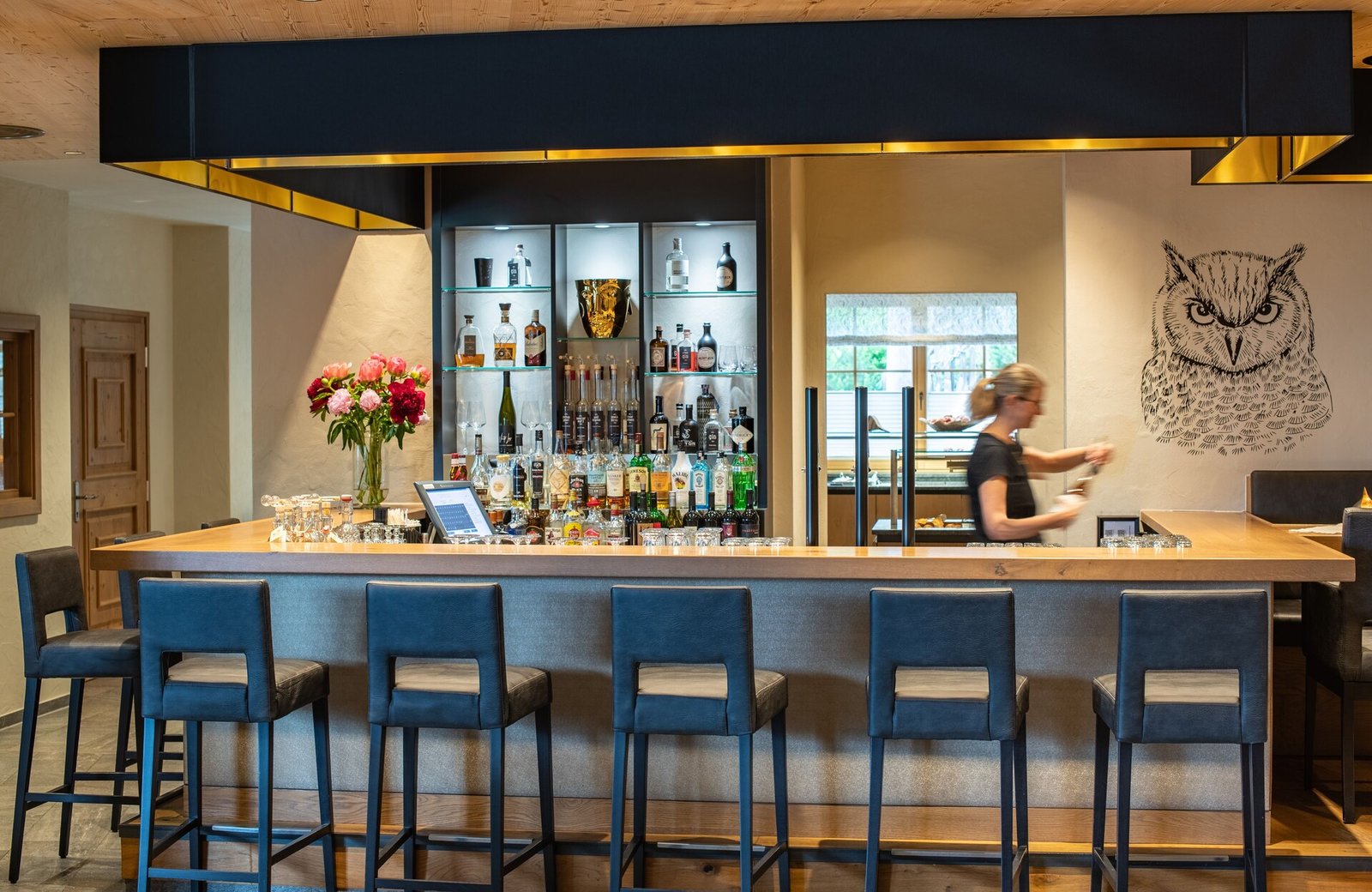 Das Kaltenbach - Apart Hotel, lobby, bar & lounge mit feuerstelle