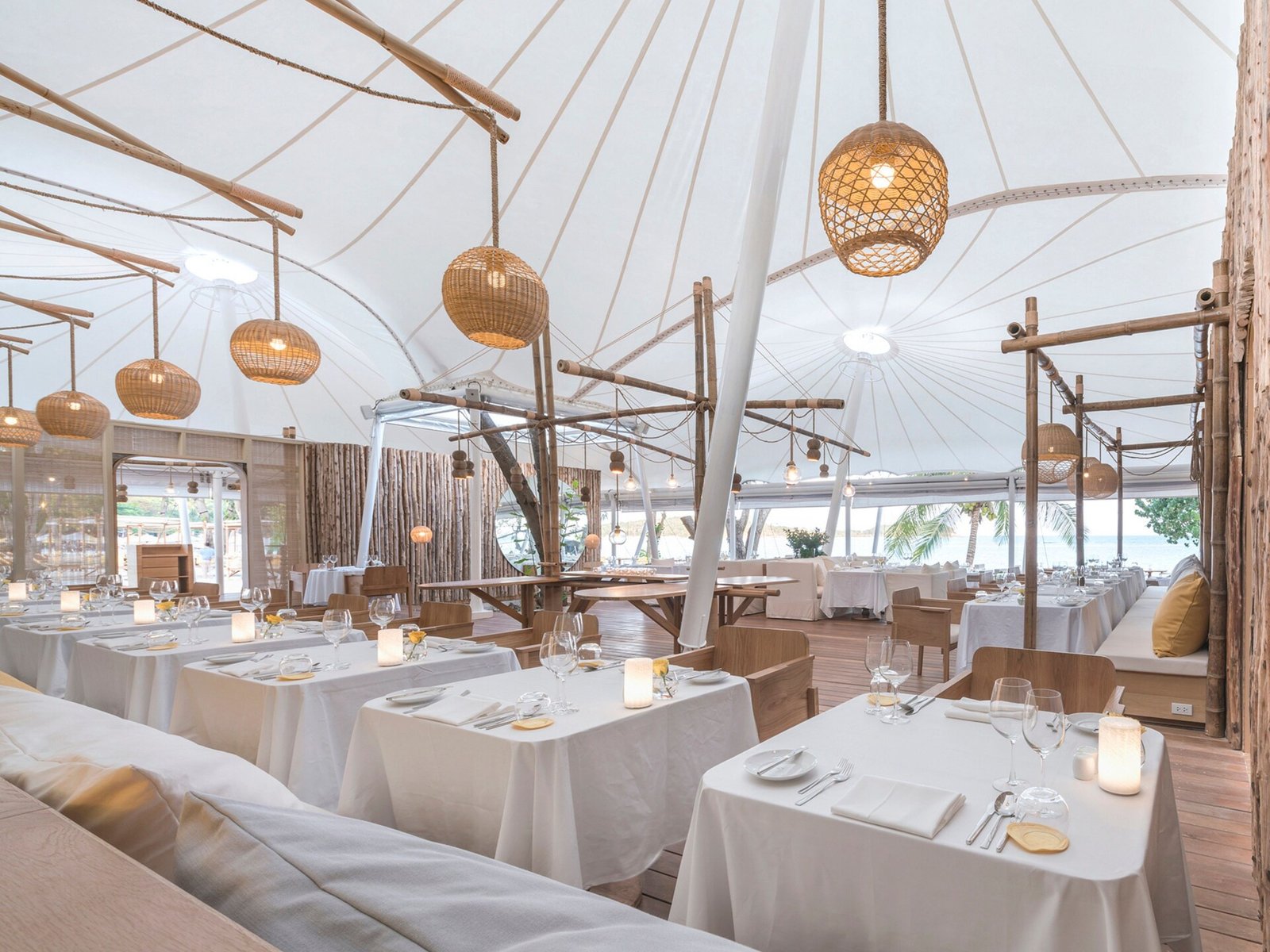 SALA Samui Chaweng Beach Resort, the tent beachfront restaurant and bar