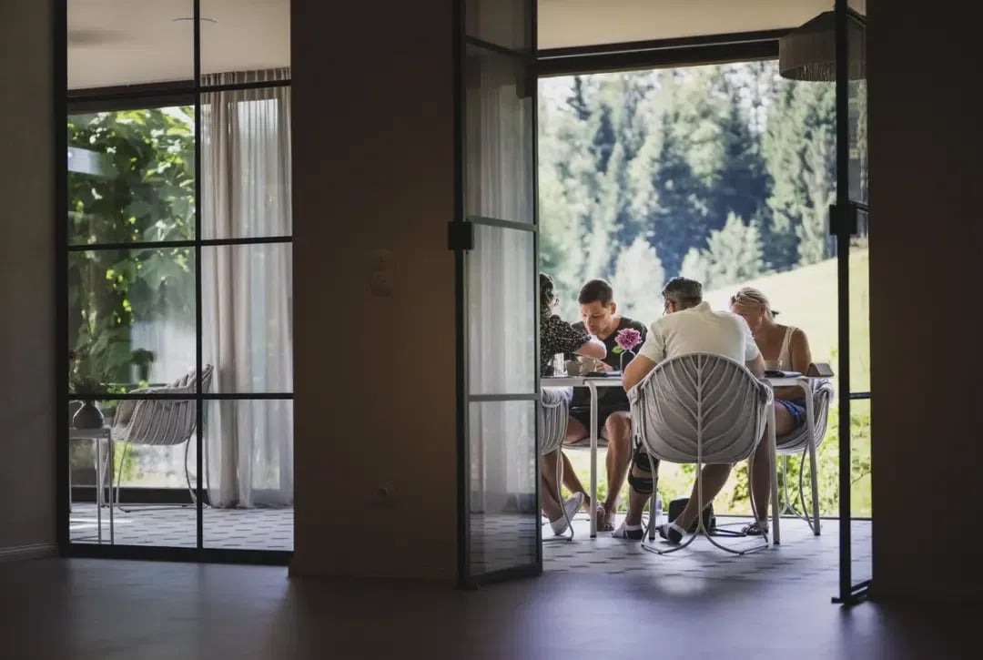 The Old School Guesthouse, at the table