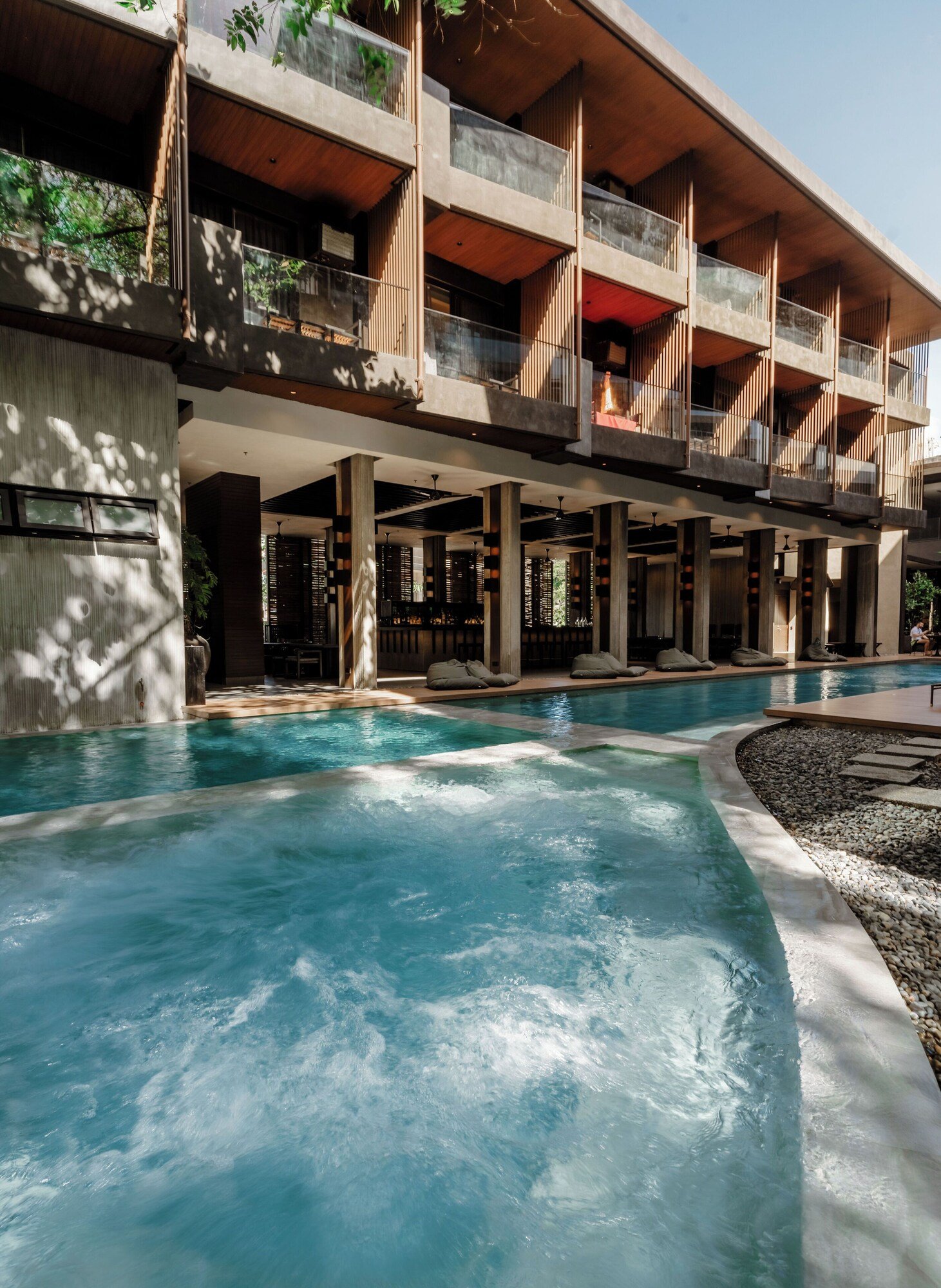 The Funny Lion, the pool