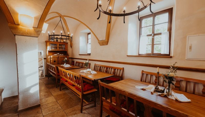 Rittergut Positz, at the table