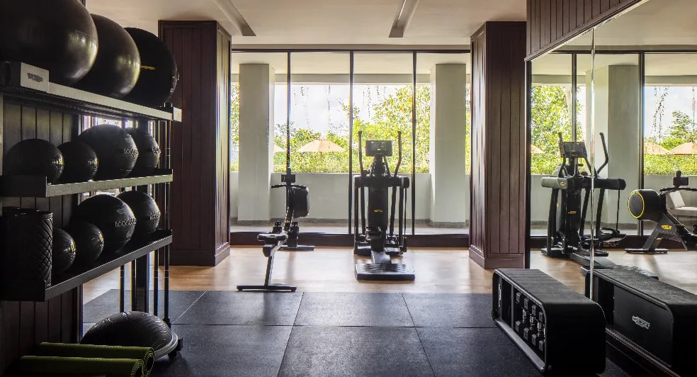 Anantara Ubud Bali Resort, the gym and yoga deck