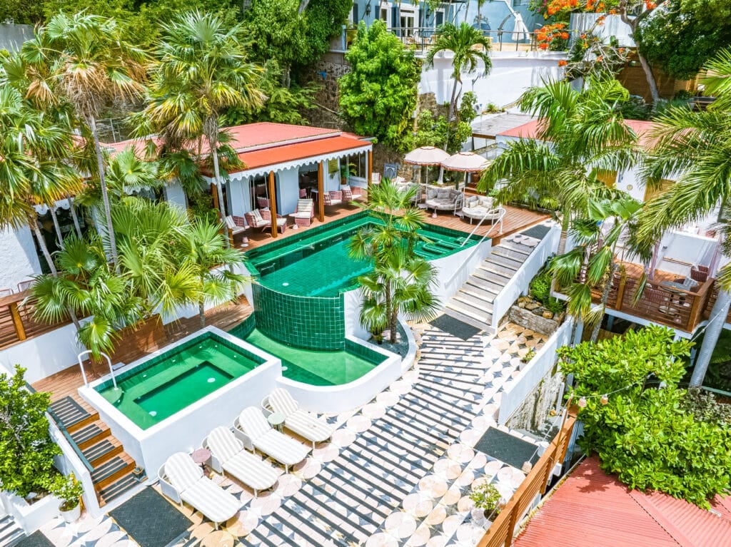 The Pink Palm Hotel, the pool