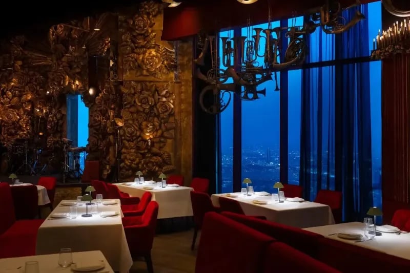 SLS Dubai Hotel & Residences, at the table