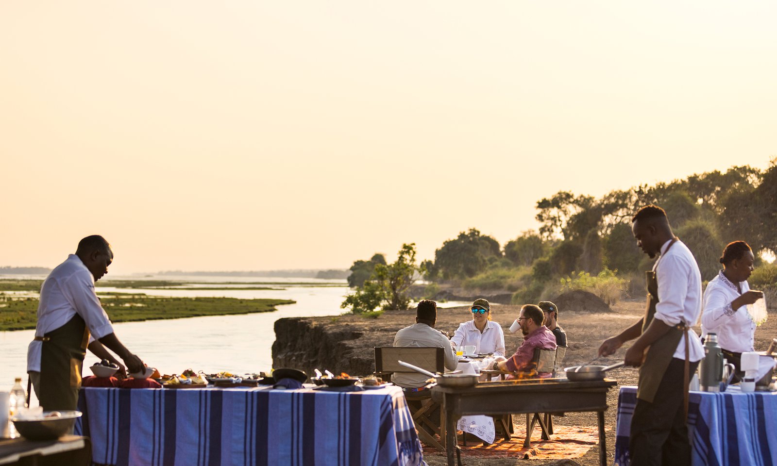 Tembo Plains Camp, at the table