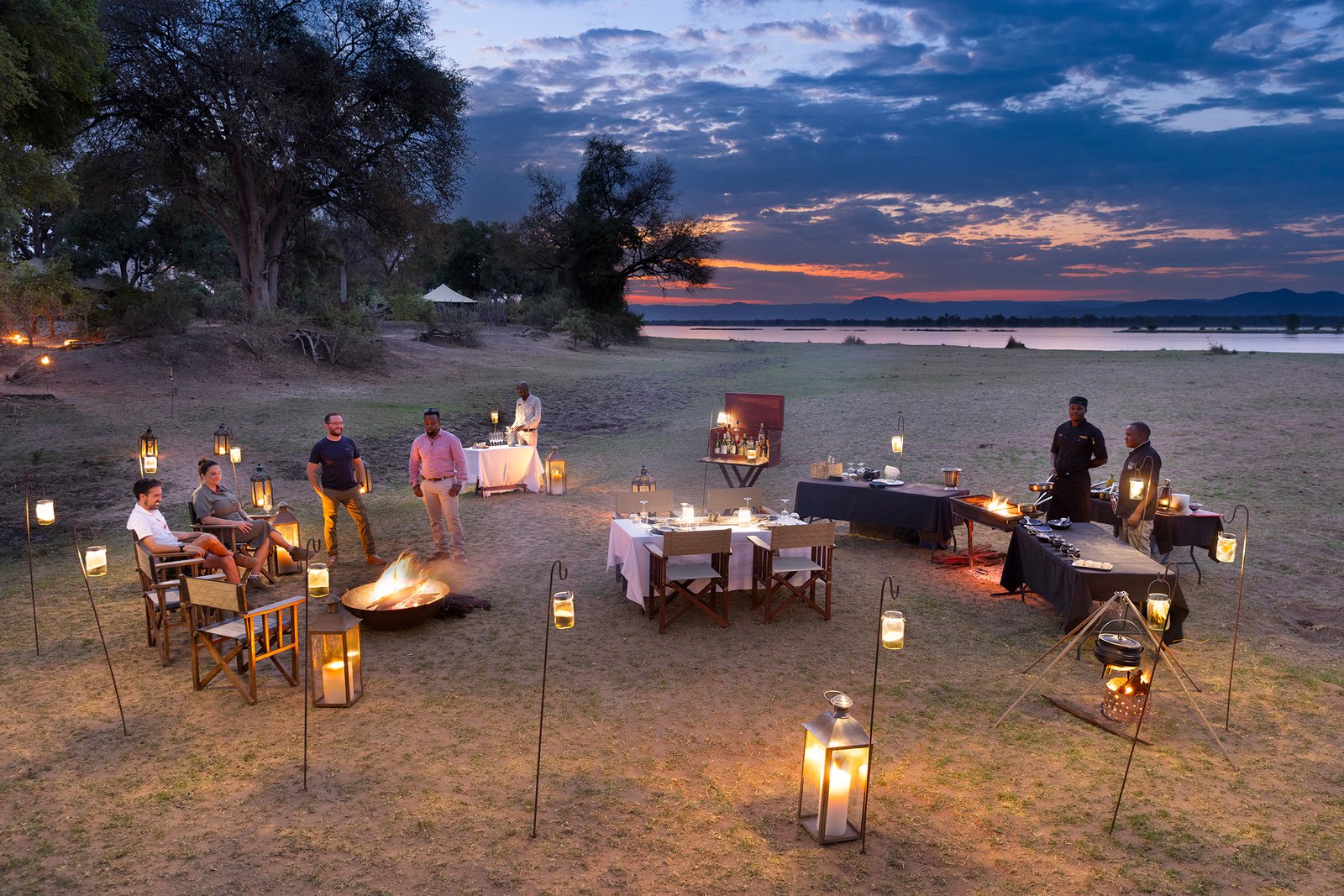 Tembo Plains Camp, at the table