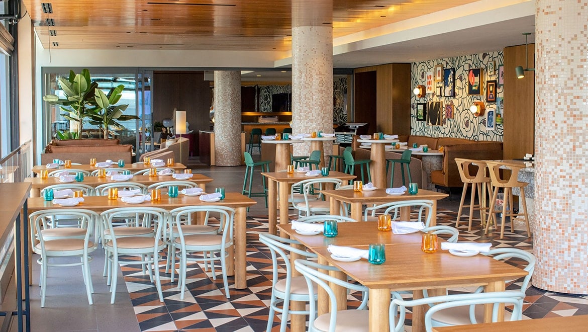 Omni Boston Hotel at the Seaport, lifted rooftop restaurant & bar