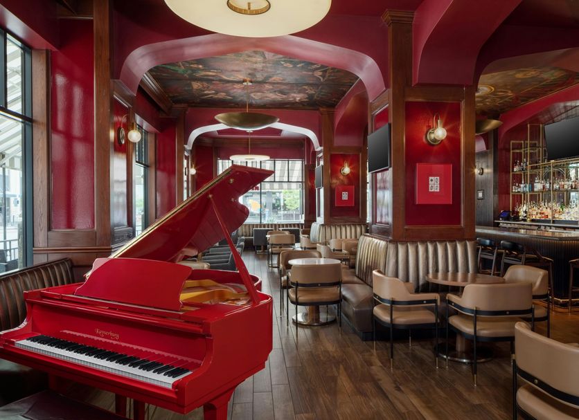 Skirvin Oklahoma City, a Hilton Hotel, red piano lounge