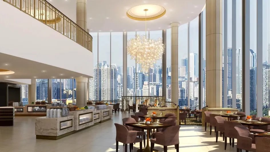 Waldorf Astoria Chengdu, at the table