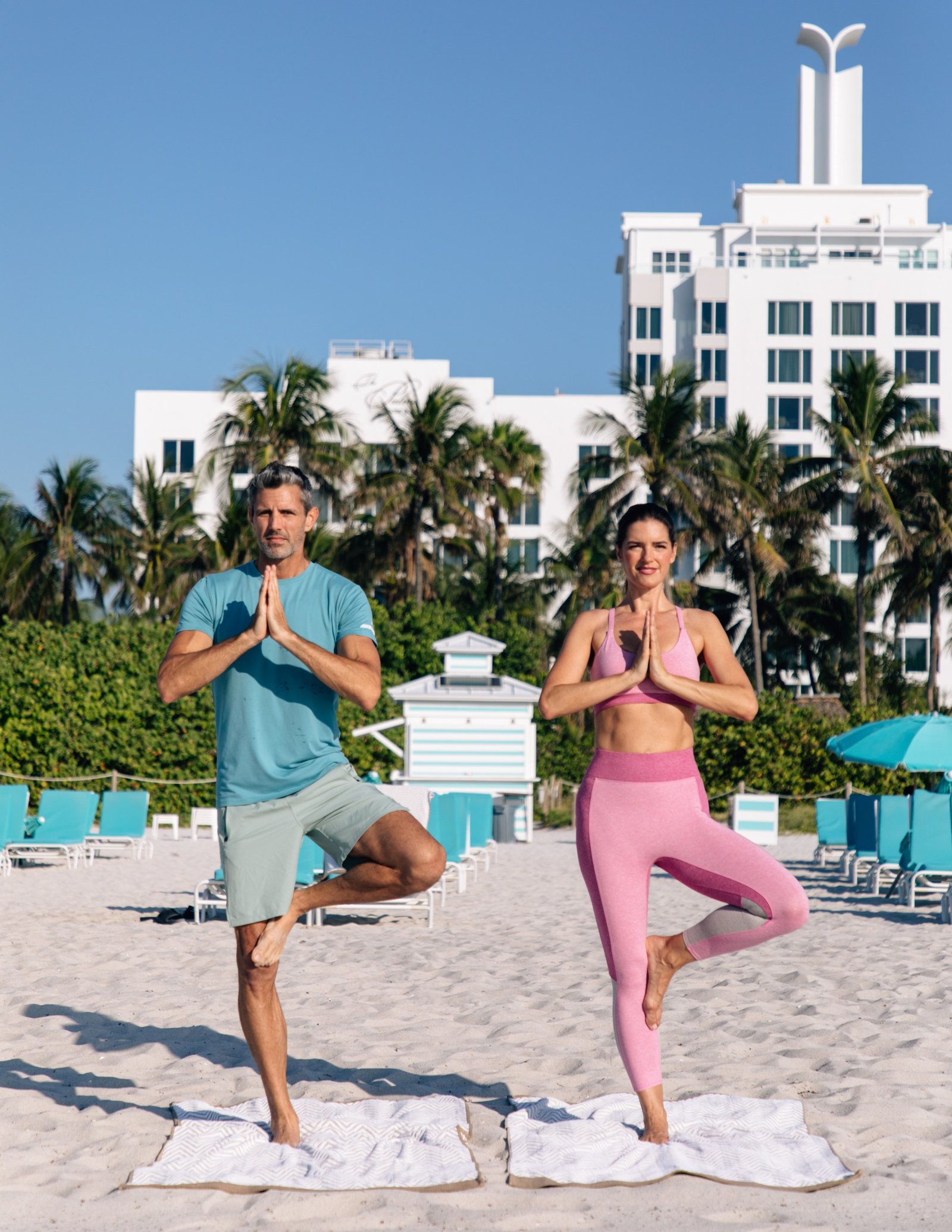 The Palms Hotel & Spa, yoga on the beach
