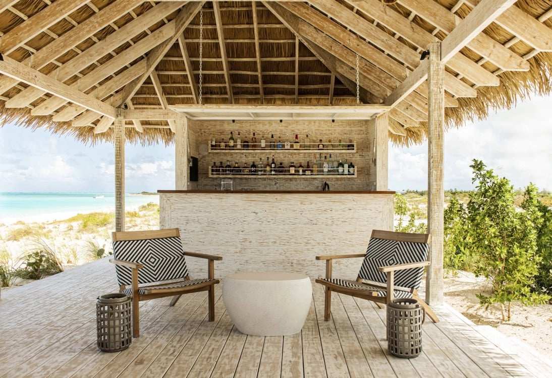 Pine Cay, Turks and Caicos, tiki beach bar