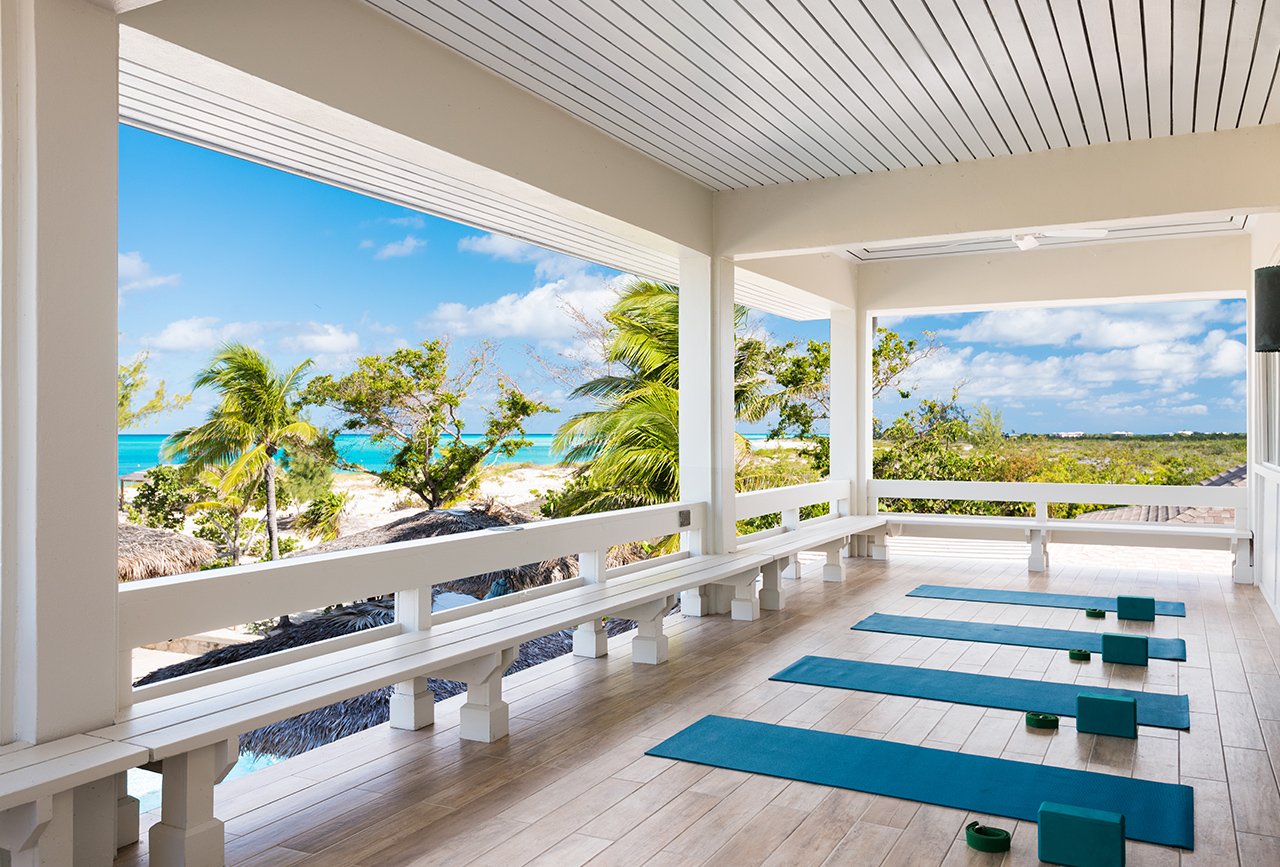 Pine Cay, Turks and Caicos, spa and yoga deck
