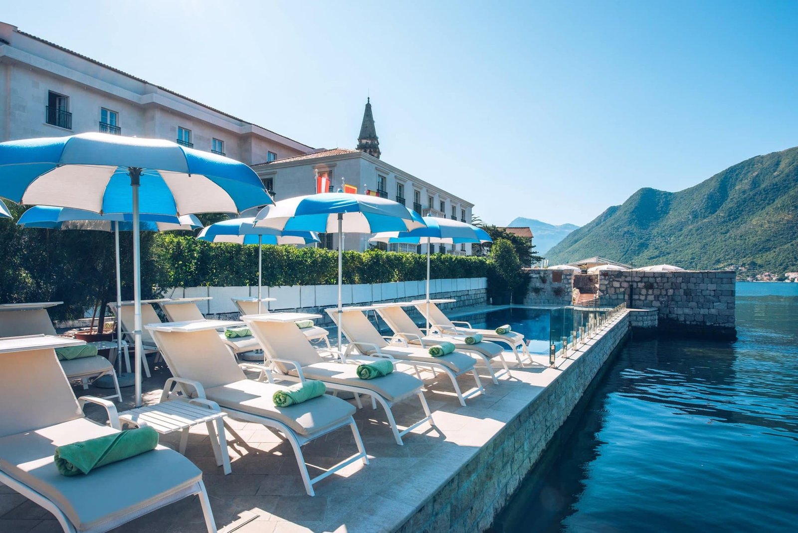 Heritage Grand Perast Hotel, outdoor pool and gym
