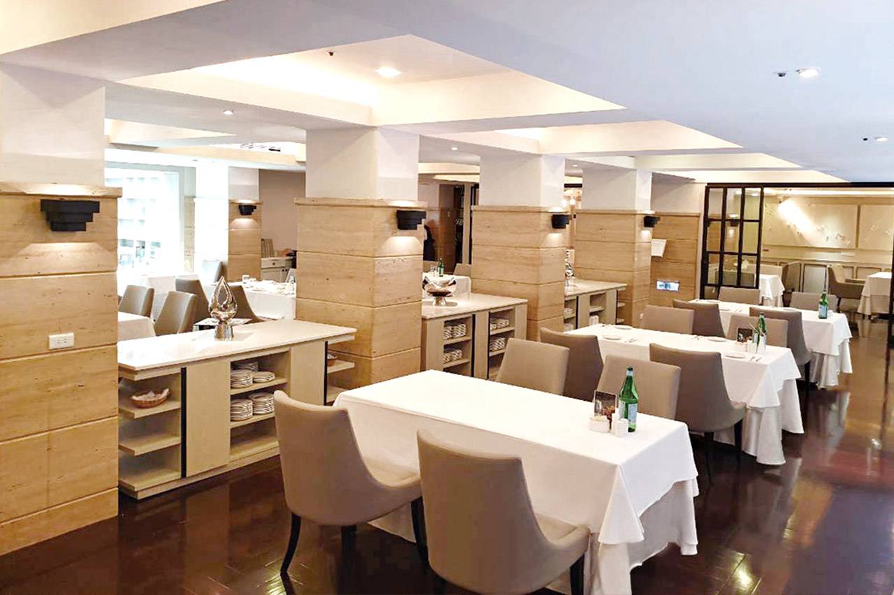 The Gaia Hotel, at the table