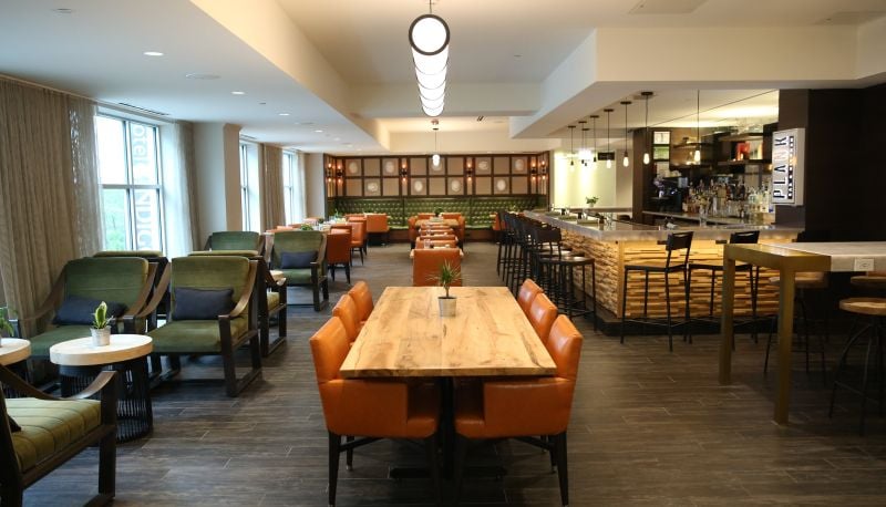 Hotel Indigo Naperville Riverwalk by IHG, plank bar and kitchen