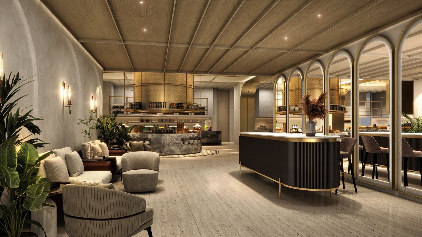 Lotte Hotel World, at the table