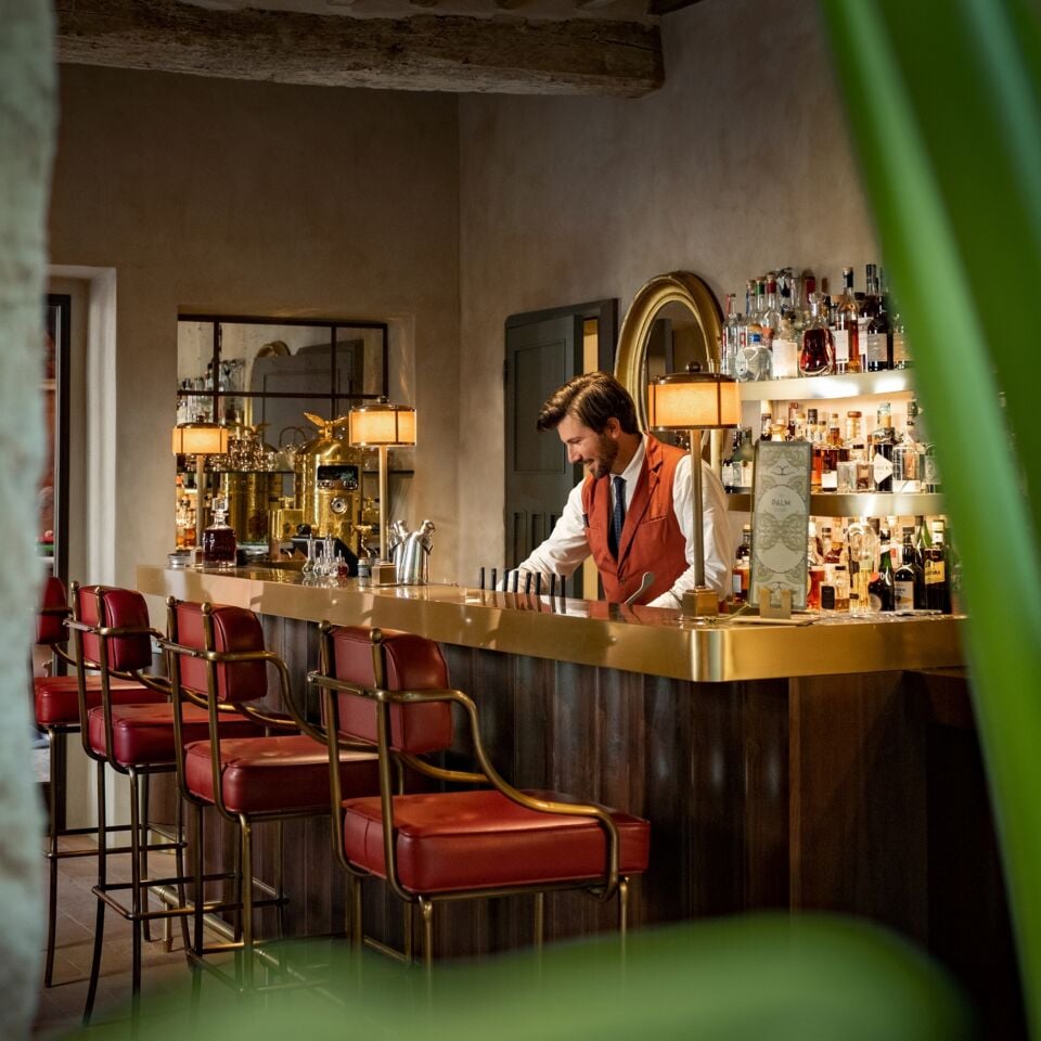 Reschio Hotel, palm court bar