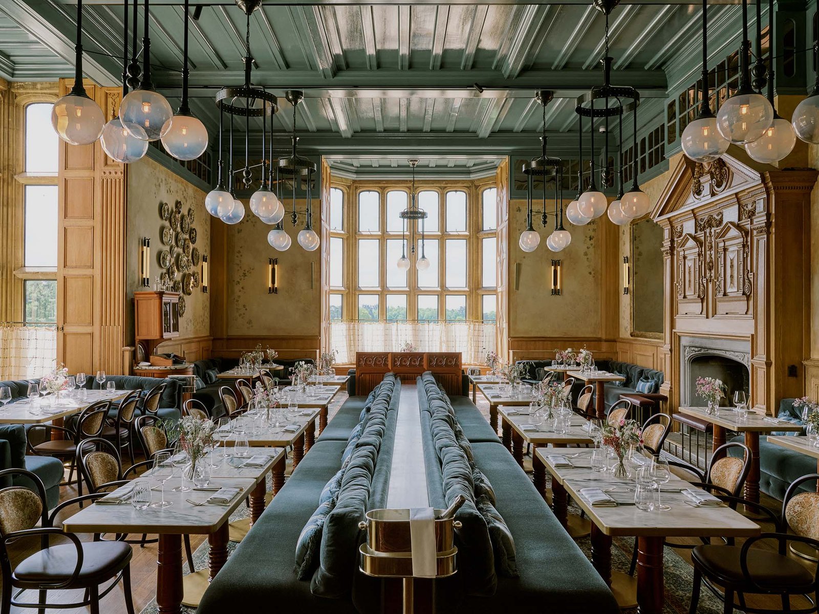 Estelle Manor, at the table