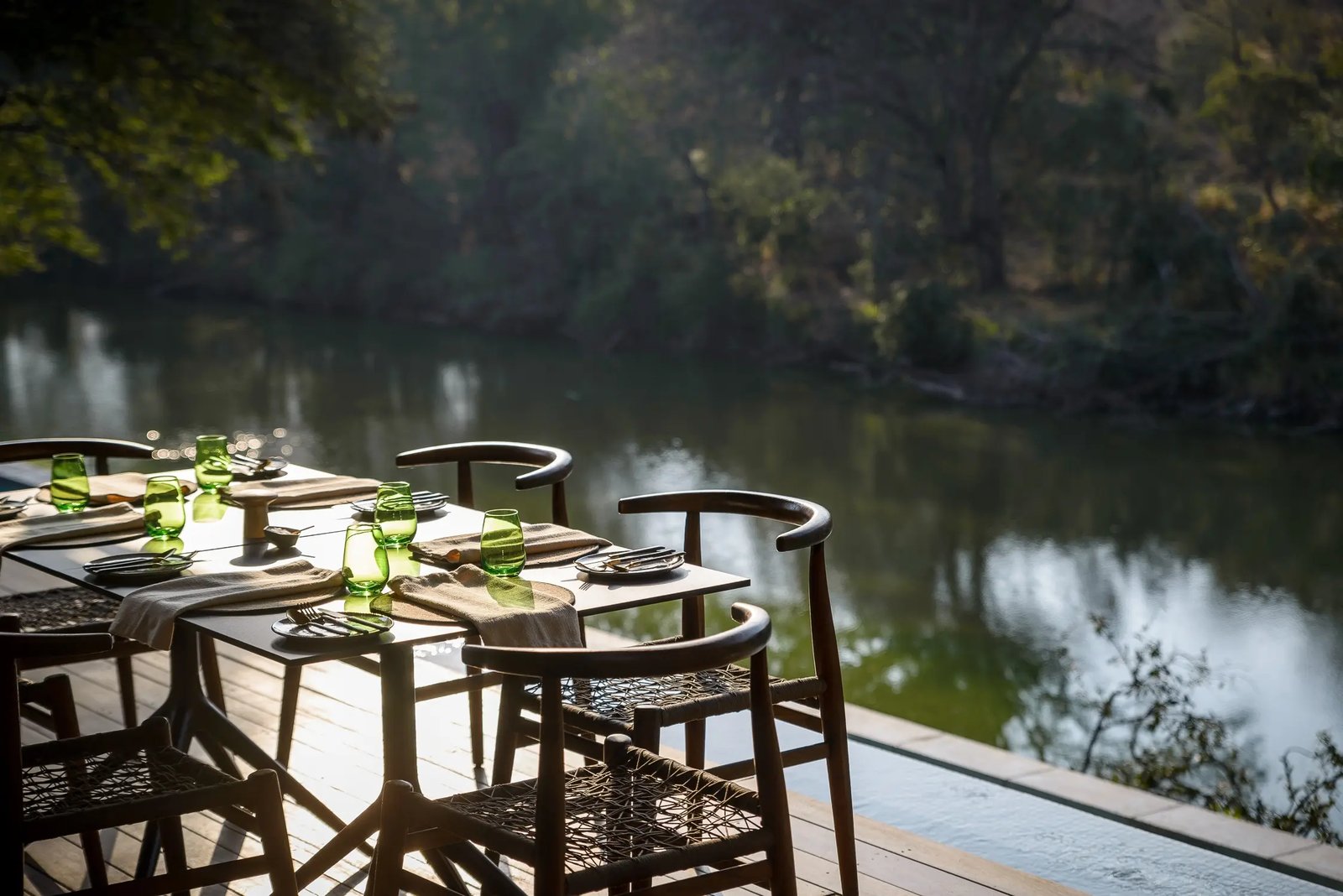 Singita Sweni, at the table