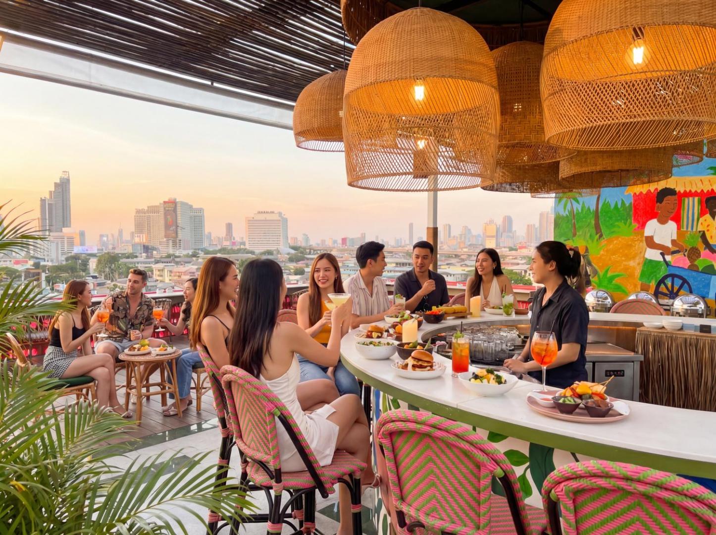 The Fig Lobby Bangkok, rum & orange