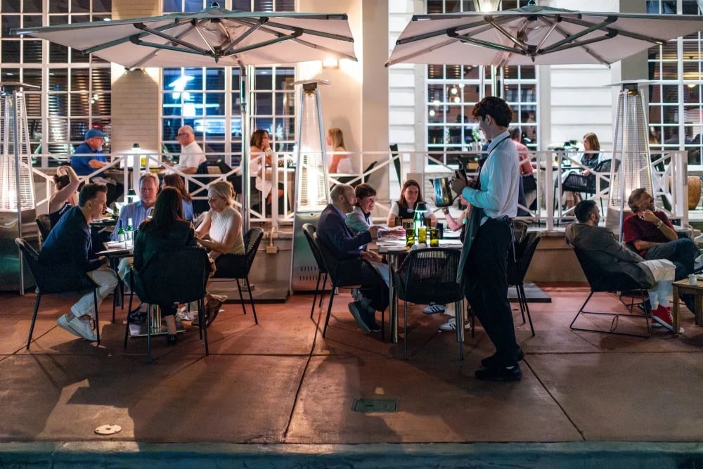 The Betsy Hotel, at the table