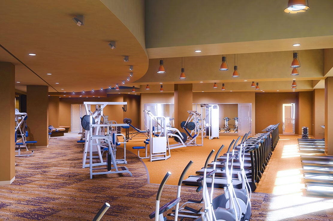 Loews Atlanta Hotel, the gym and studios