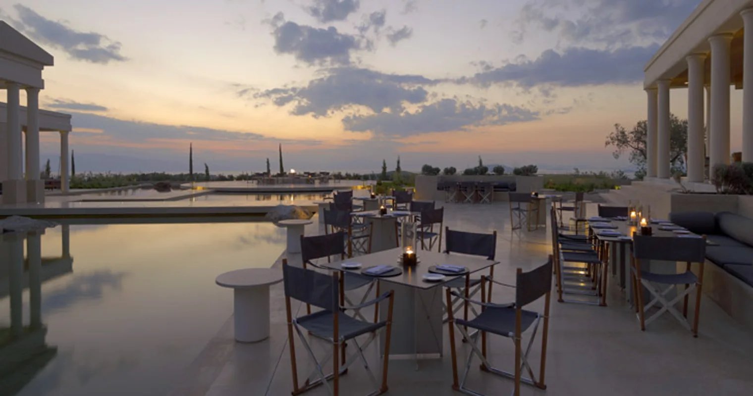 Amanzoe, at the table