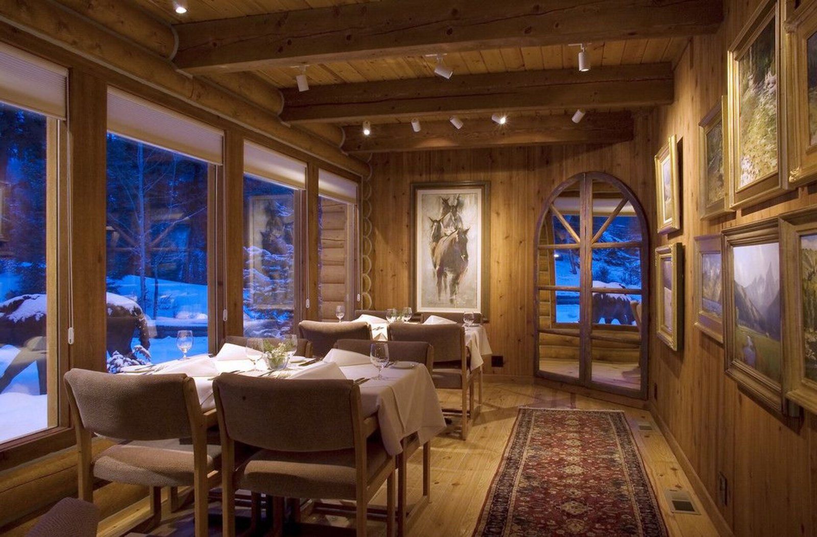 Triple Creek Ranch, main lodge dining room