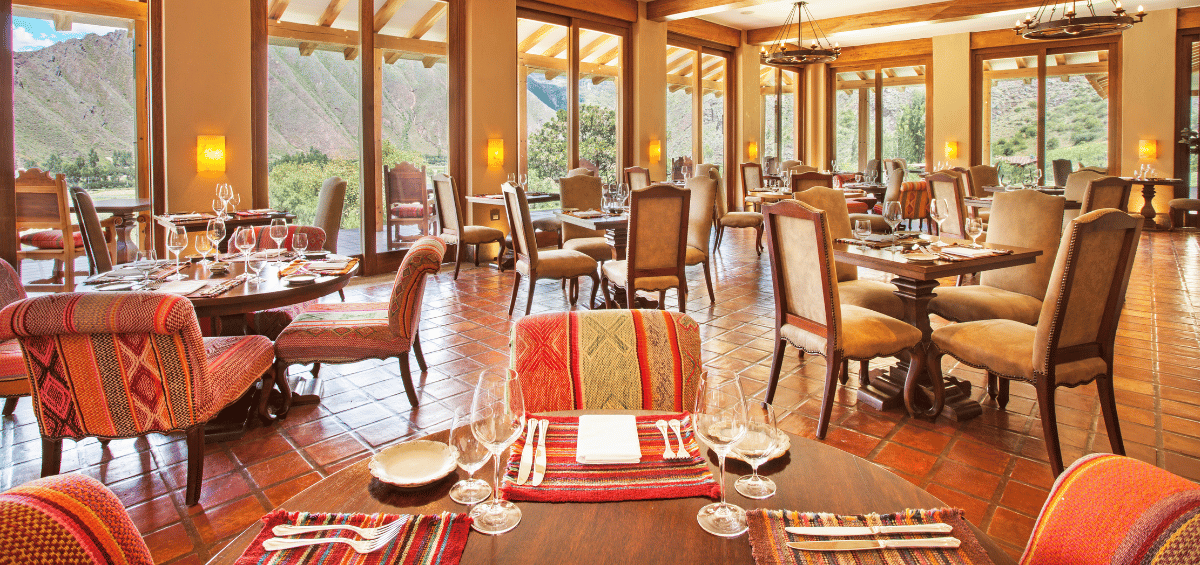 Inkaterra Hacienda Urubamba, dining room & terrace
