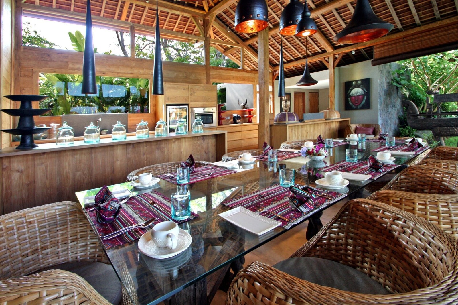Blue Karma Village, at the table