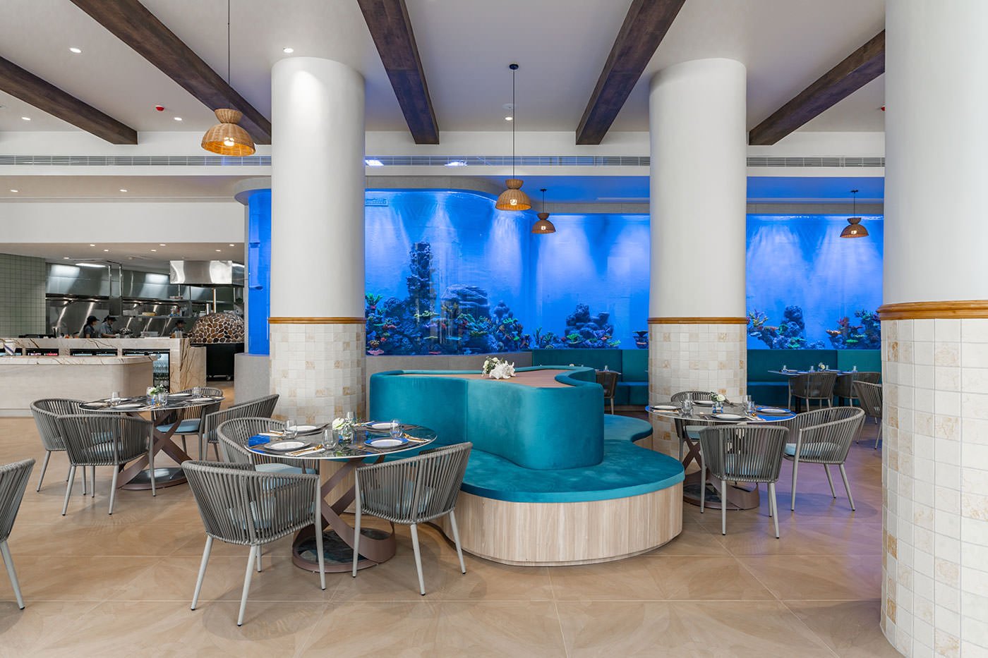 Kora Beach Resort, at the table
