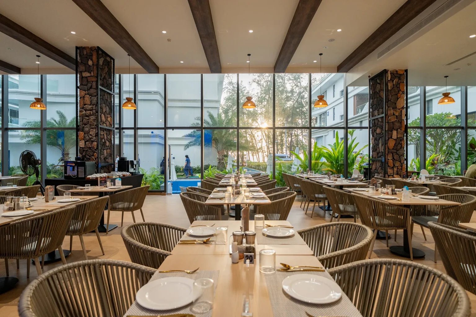 Kora Beach Resort, at the table