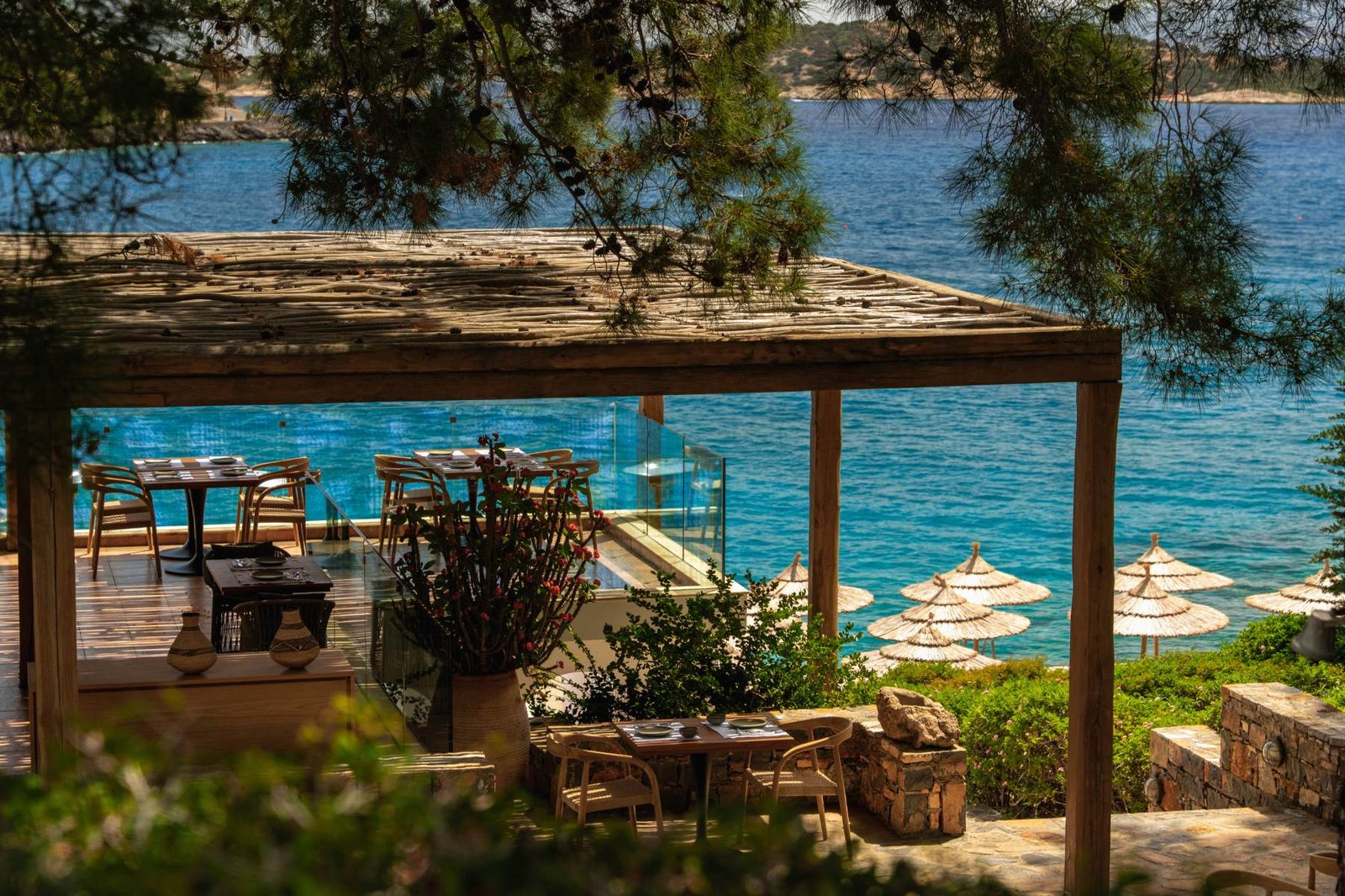 Minos Beach Art Hotel, at the table