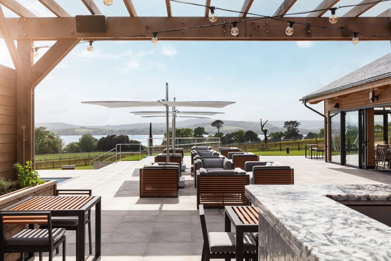 Lympstone Manor, pool house restaurant & bar