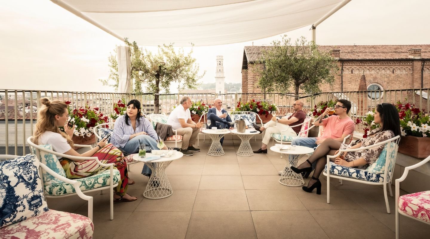 Hotel Due Torri, rooftop gourmet grill restaurant