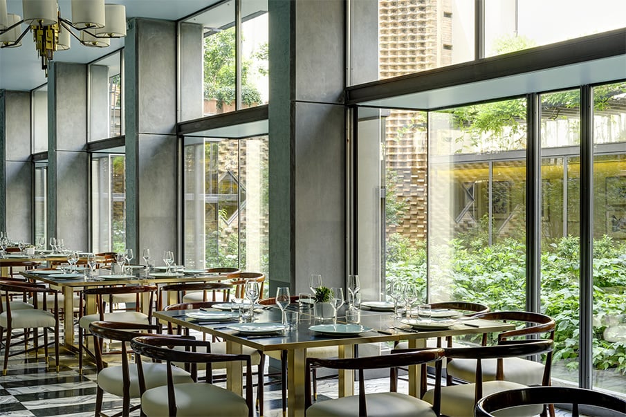 Grand Hotel Minerva, scarpa breakfast room