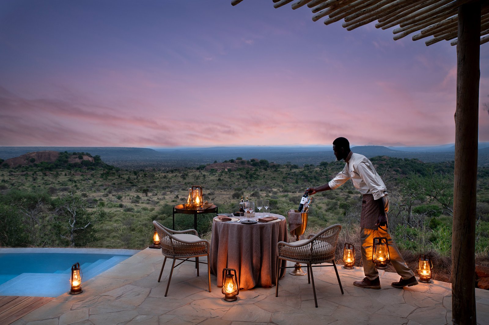 andBeyond Suyian Lodge, at the table