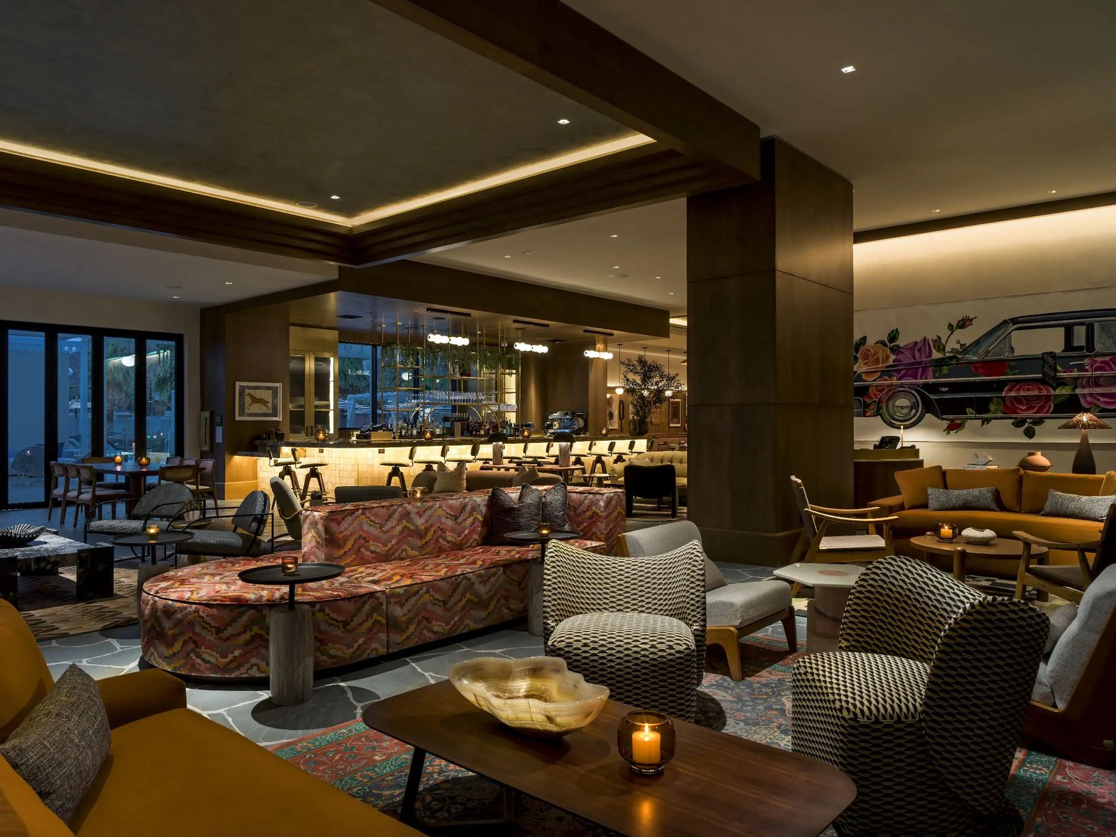 Thompson Palm Springs, by Hyatt, lola rose grand mezze & lounge