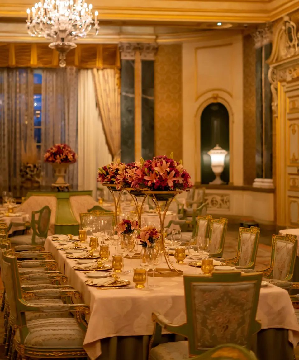 Rambagh Palace, Jaipur, at the table